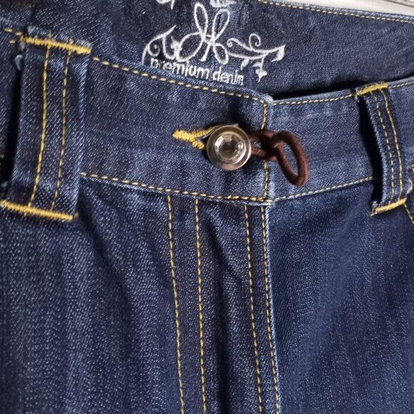 Premium Denim Jeans Women's Size 12 Lydia Bootcut Dark Wash Y2k - Picture 6 of 9